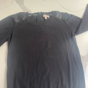 Banana Republic sweater w leather detail on shoulder